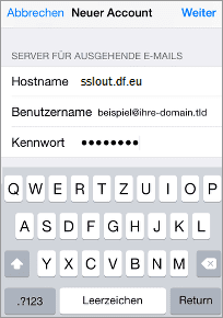 Server f&uuml;r ausgehende E-Mails