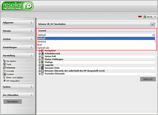 Abbildung: Eigene Iconsets im Scheme-Editor verwenden
