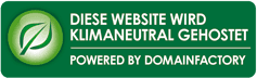 Diese Webseite wird klimaneutral gehostet. Klimaneutrales
Webhosting bei domainFACTORY