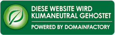 Diese Webseite wird klimaneutral gehostet. Klimaneutrales 
Webhosting bei domainFACTORY