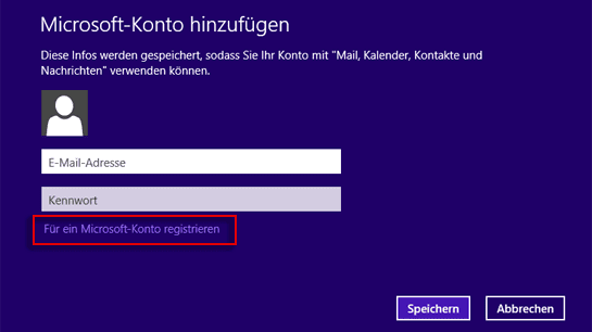 Microsoft-Konto hinzuf&uuml;gen