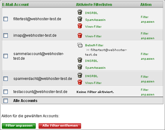 Screenshot Betreff-Filter