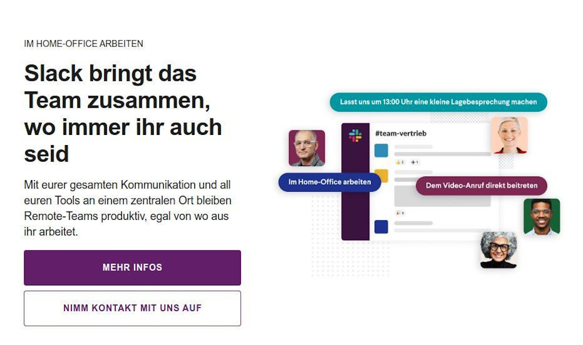 Abbildung: Slack bringt Teams auch im Homeoffice zusammen.