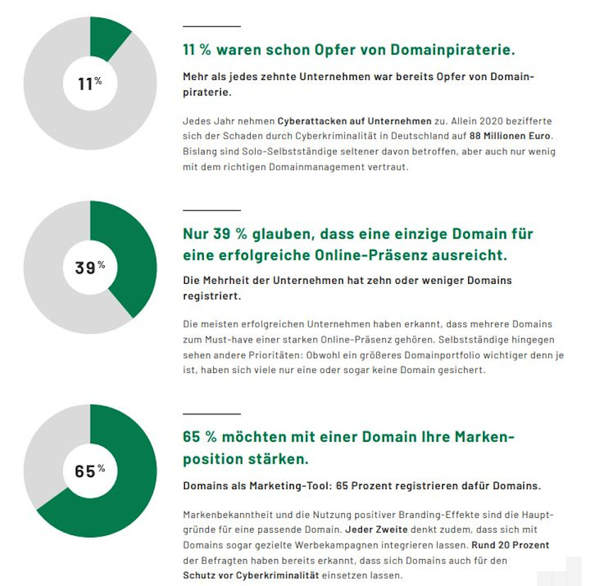 Abbildung 1 - Wichtige Key-Findings Domain Report