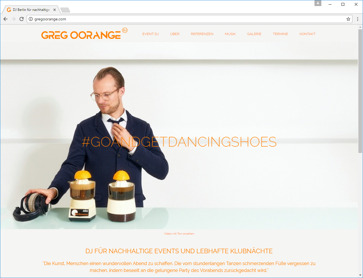 Greg Oorange Webseite