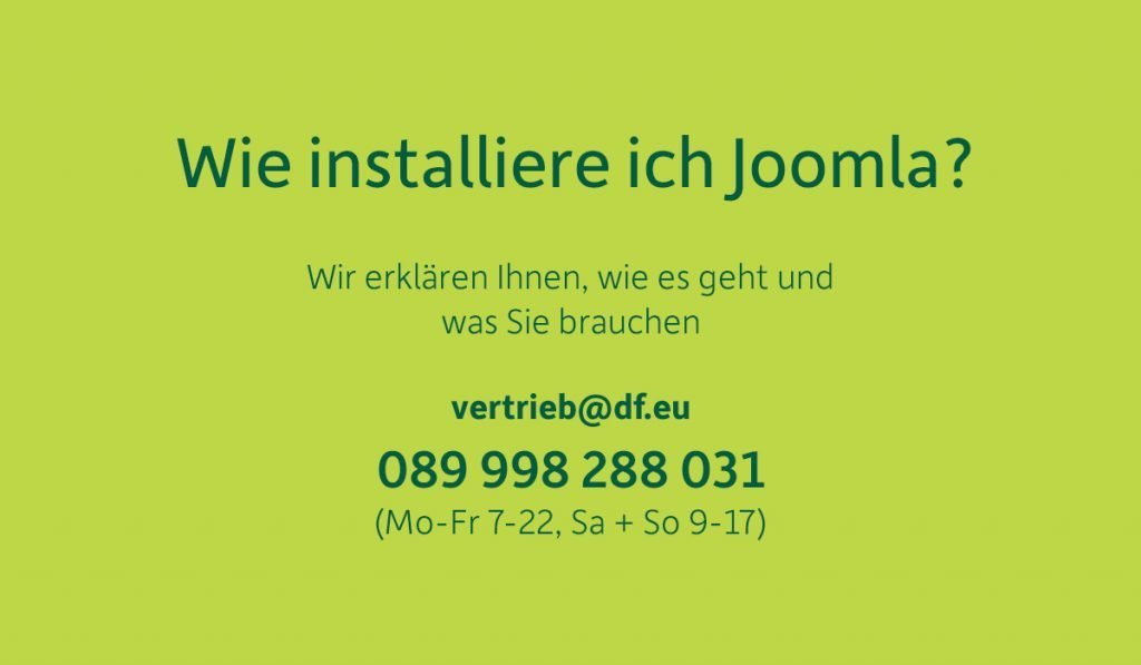 Wie installiere ich Joomla! - Tipps vom DomainFactory Support