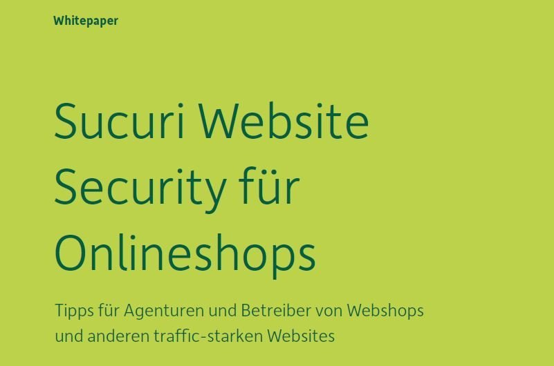 Abbildung - Titelseite Whitepaper - Sucuri Website Security für Online-Shops