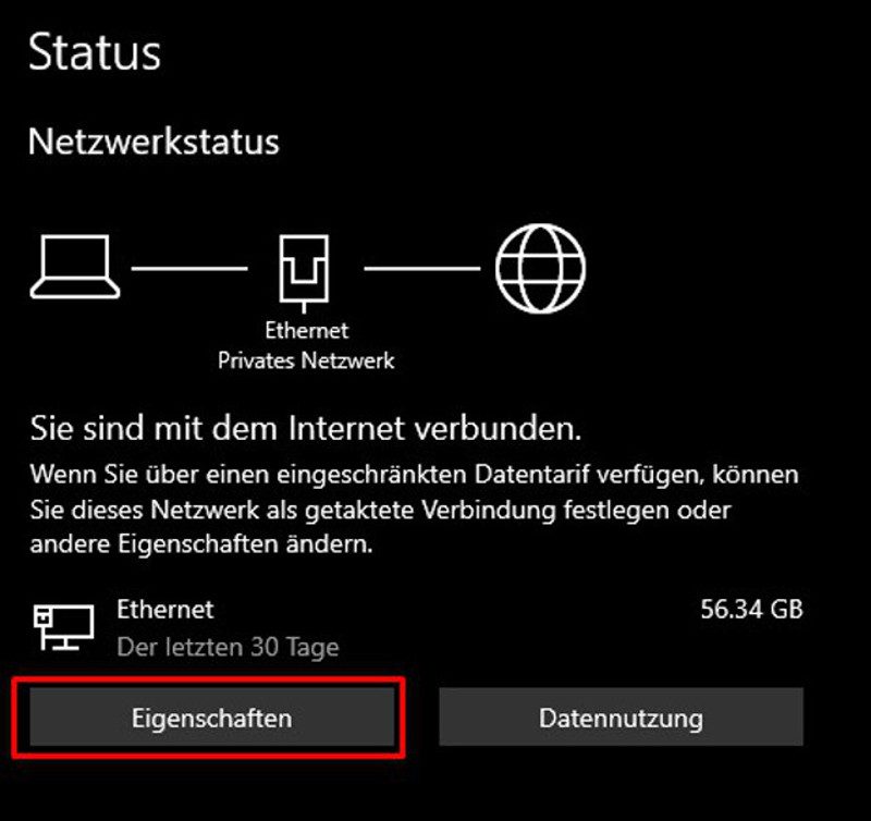 Wie Sie Ihre IP-Adresse finden - Abbildung 2 - Eigenschaften