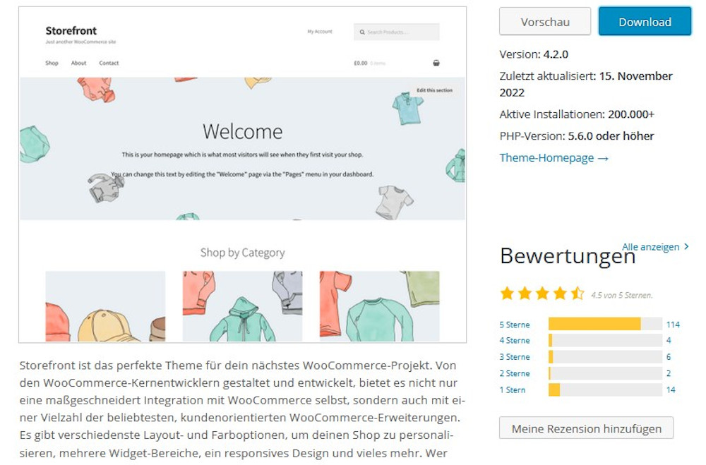 Abbildung WooCommerce-Theme: Das Storefront-Theme