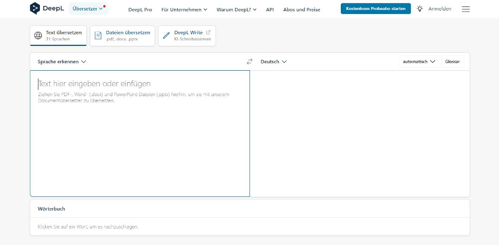 Abbildung - Online-Übersetzungstool Deepl
