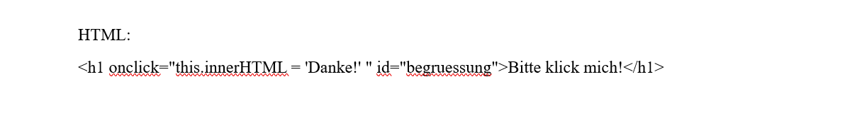 Abbildung: Codebeispiel - Inline JavaScript