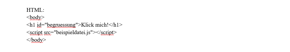 Abbildung: Codebeispiel Externes JavaScript