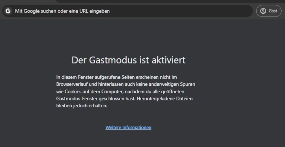 Abbildung: Den Gastzugang nutzen