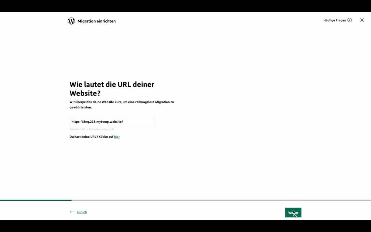 Abbildung: Domain eingeben