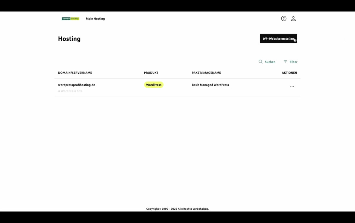 Abbildung: WP Website erstellen