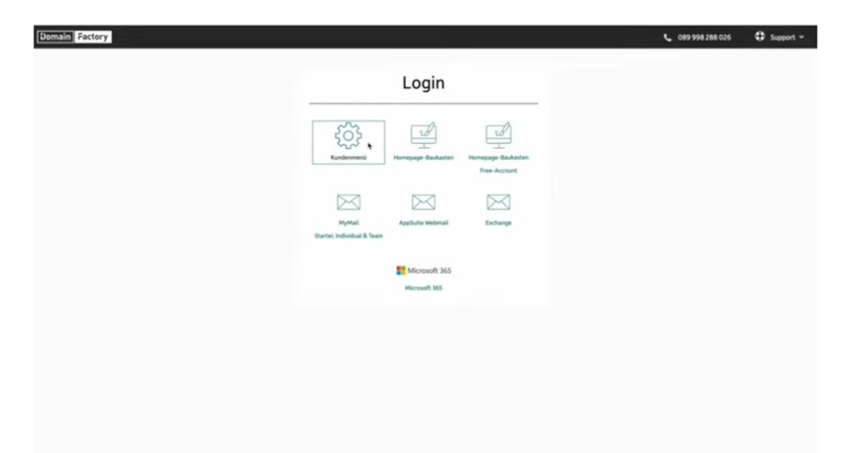 Abbildung: Login ins Kundenmenü